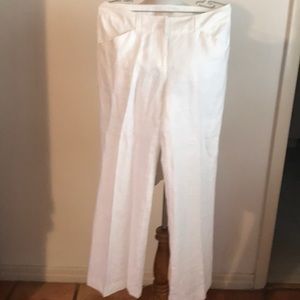 Pure linen winter white Micheal Kors wide leg pant